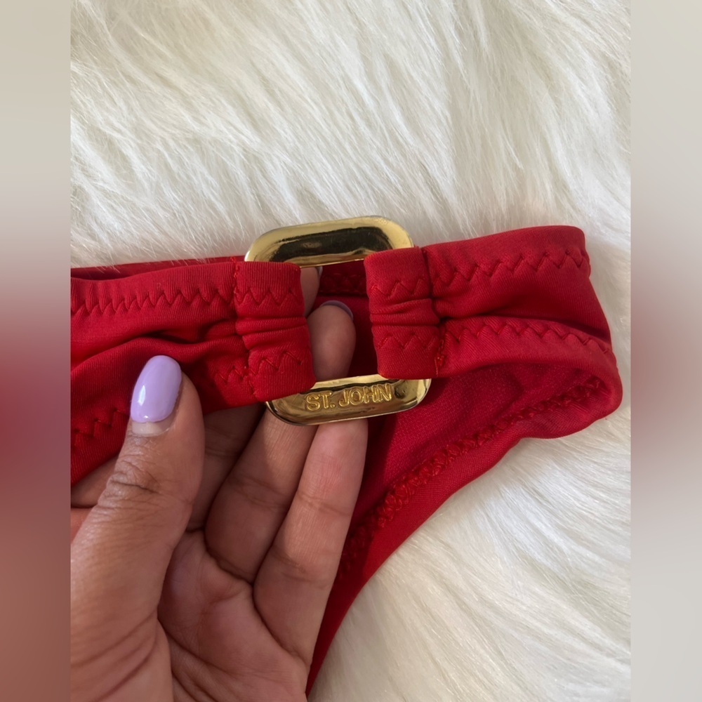 St.John woman’s bikini bottoms color red size 10 - Picture 2 of 6